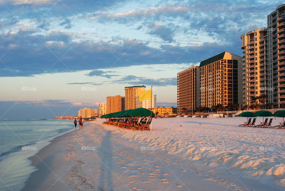 Beautiful sunrise light at the beach in Destin, Fl