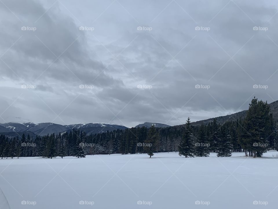 Mountain view in winter 