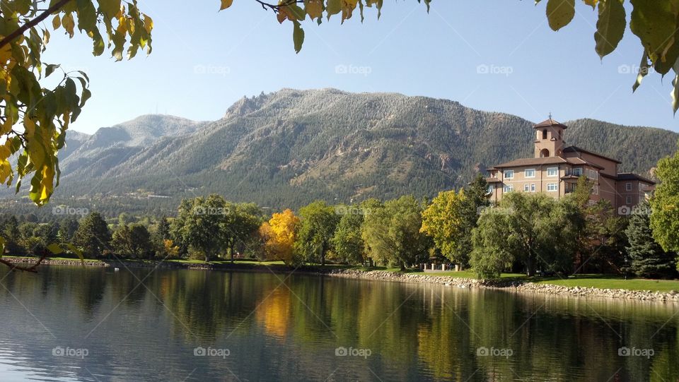 Broadmoor Lake. Broadmoor hotel, CO