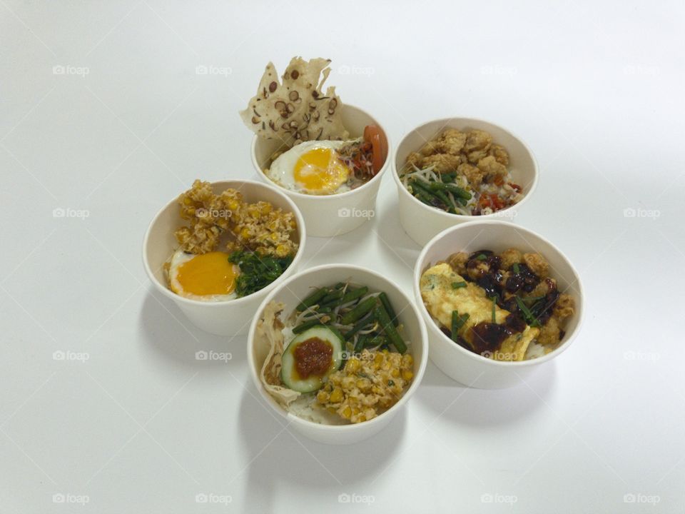 Indonesian rice bowl selections
