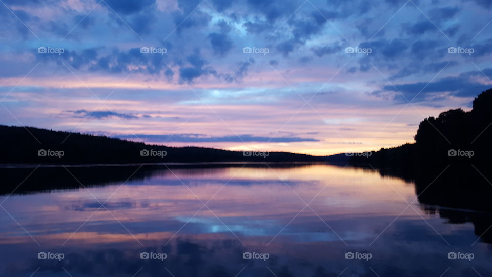 Dramatic sky at lake