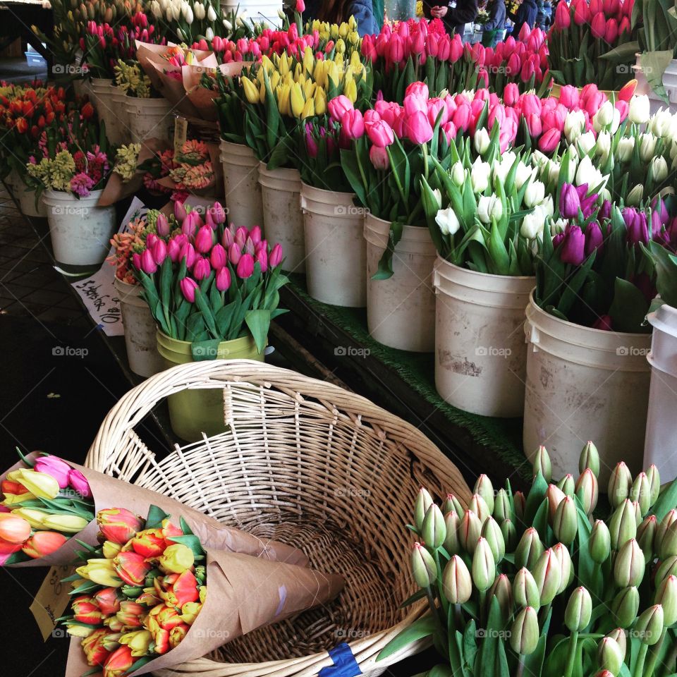 Tulips for sale at Pike Place Market