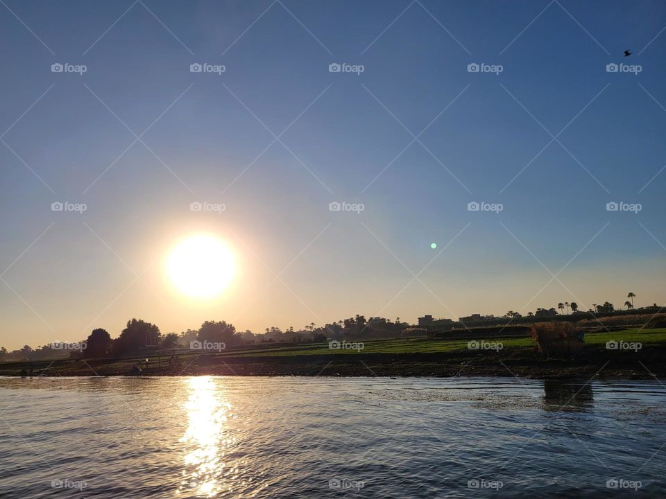 Sunset boat ride down Nile River