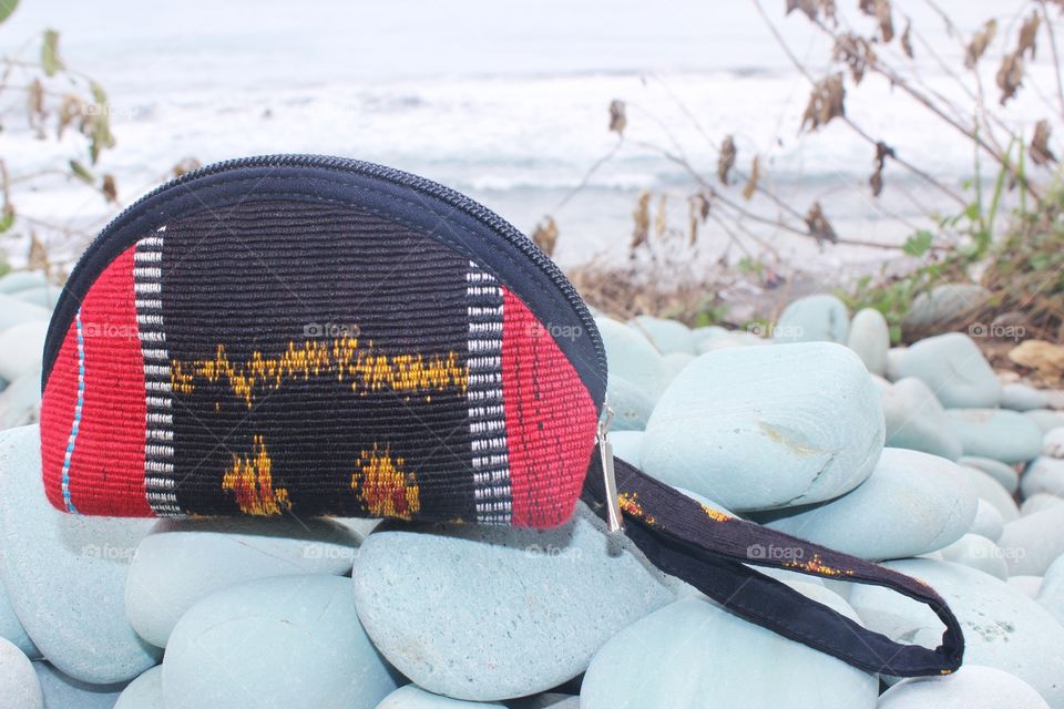 Purse made from traditional ikat wave.