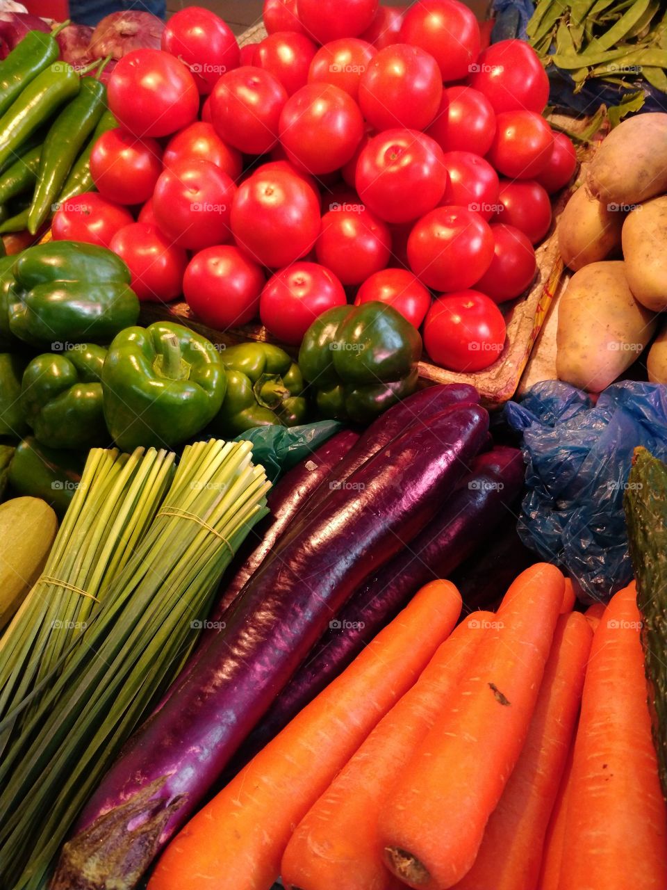 vegetables in a market