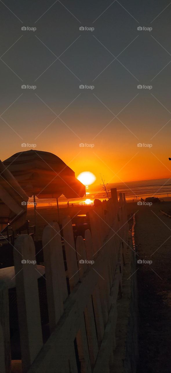 coffee time at sunset