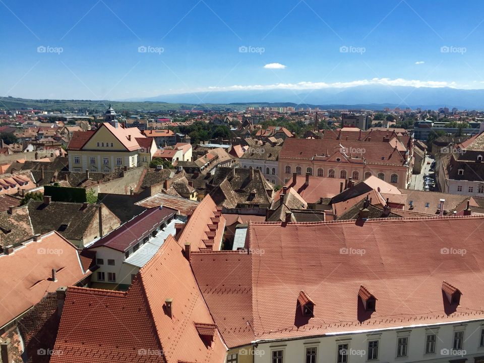 Roof of buildings seen from above