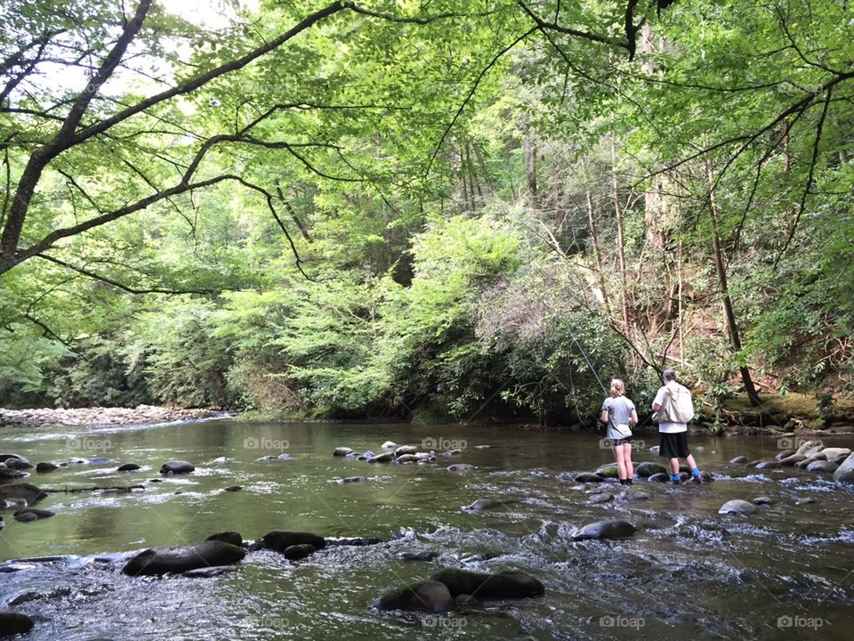 Brother and sister wade to fly fish, catch-and-release, for native brook trout in the incredible Shenandoah National Park