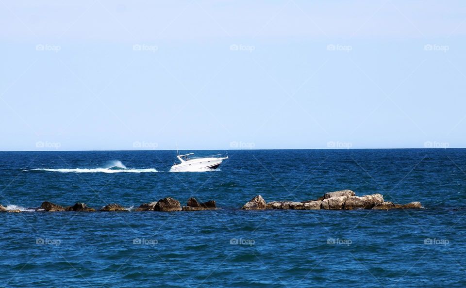 the small white boat