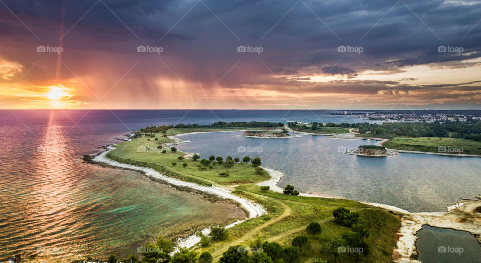 sunset and storm clouds