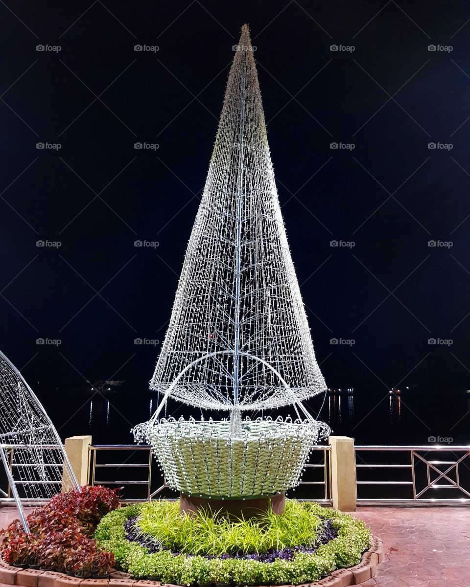 The light in the park while new year festival