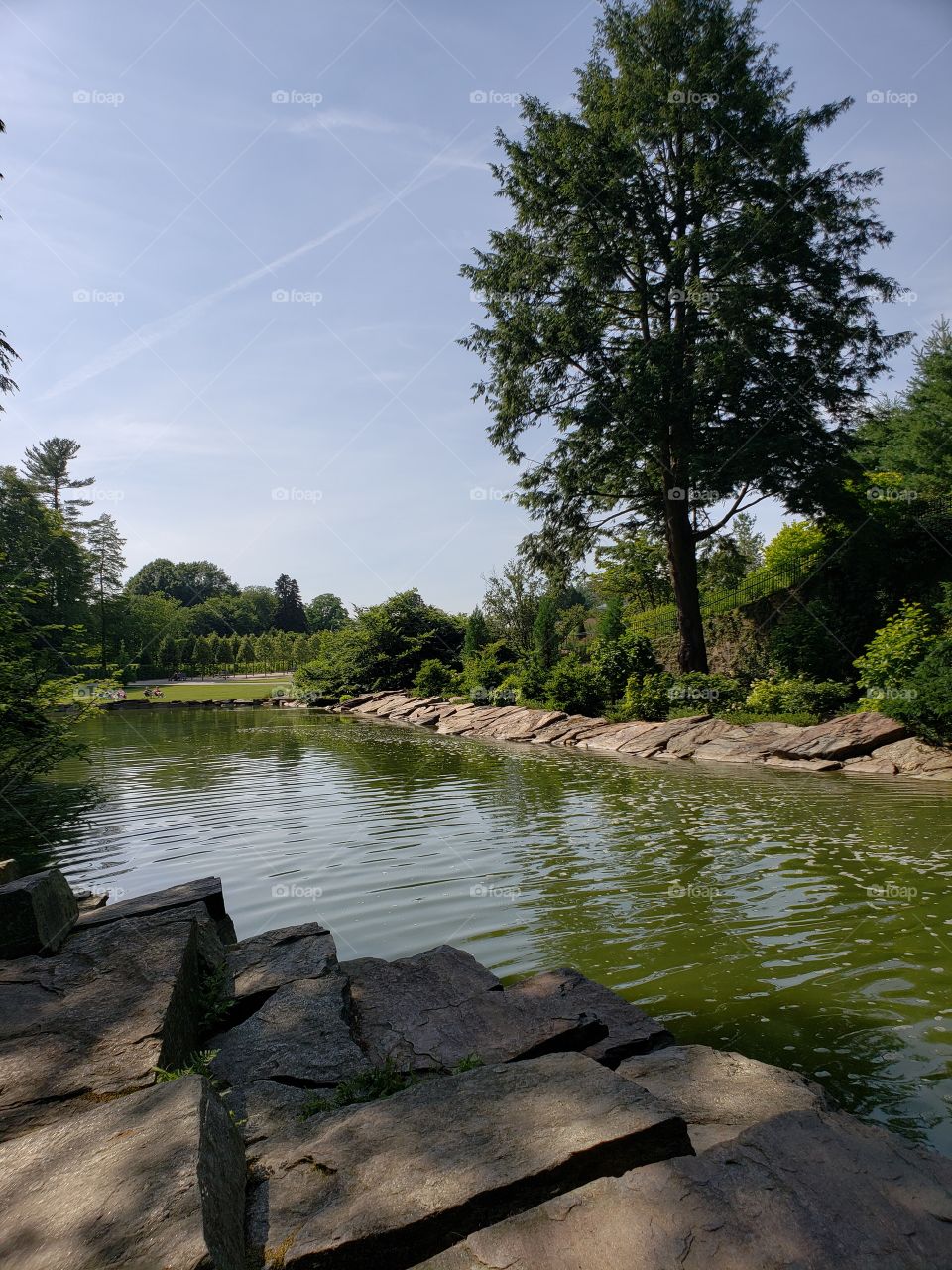 river from waterfall