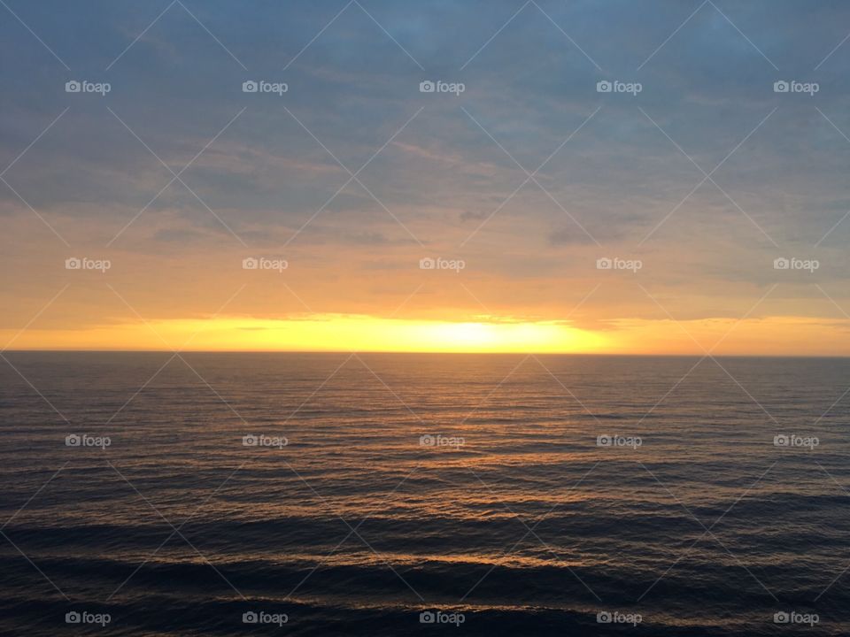 Sunset in the Atlantic Sea.