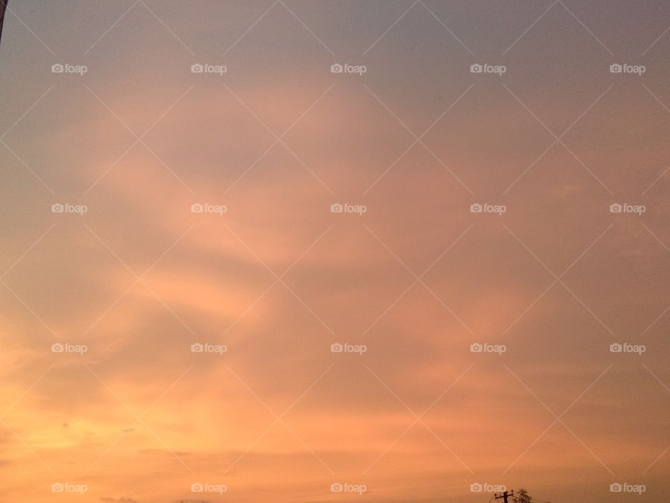 evening time clouds with orange colour