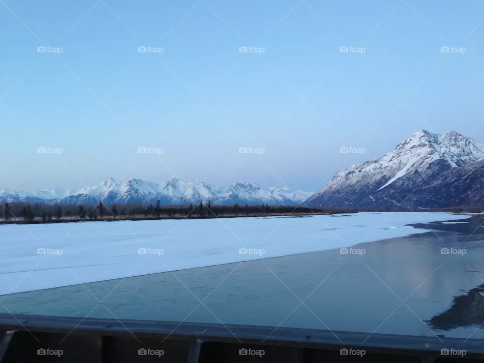 Snow, Lake, Water, Landscape, Mountain