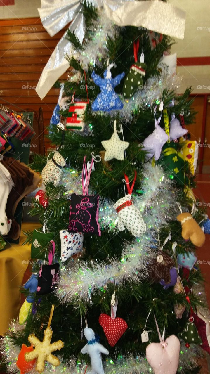 Handmade Ornaments On Tree