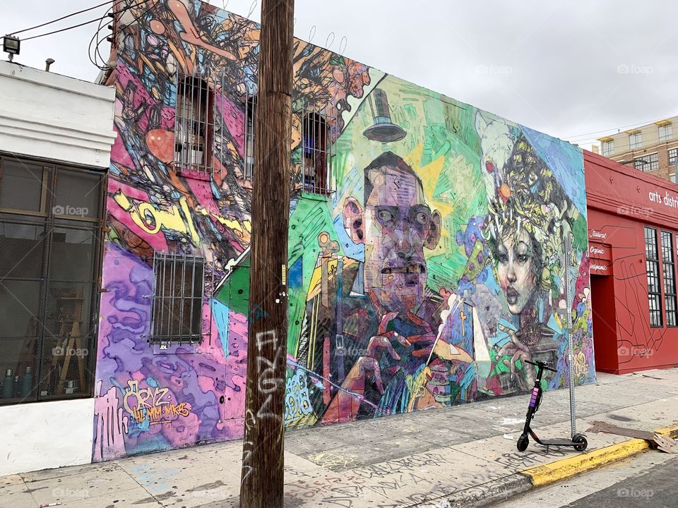 Street art in the Arts District of Los Angeles 