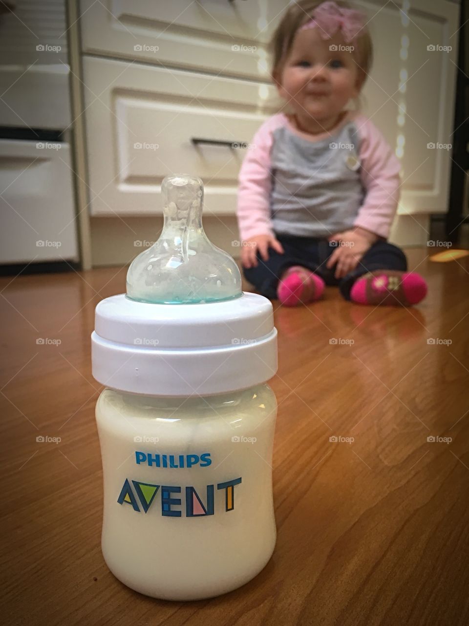 Baby and bottle