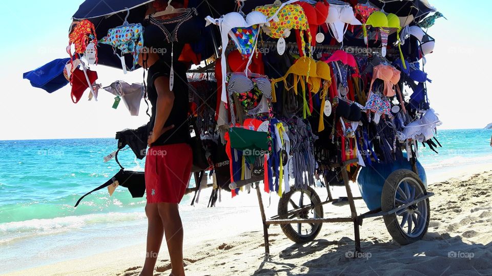 Beach vendor in Sardinia, Italy