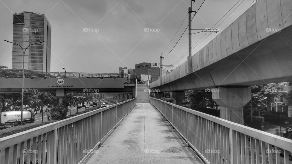 Empty bridge in a broad daylight
