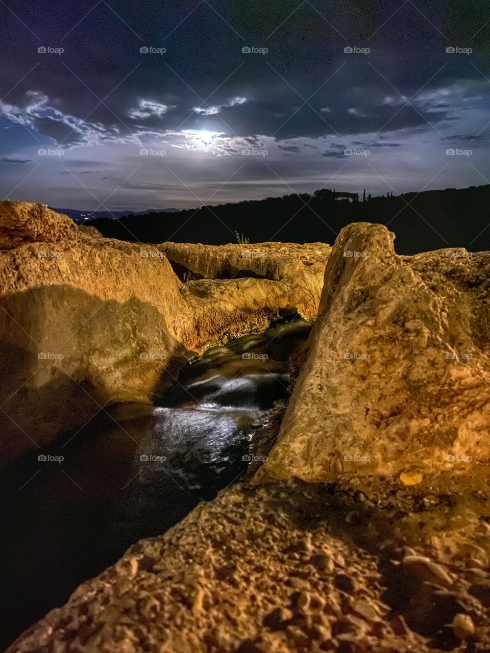 River under the moonlight 