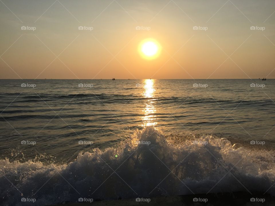 Sunset, Water, Dawn, Sun, Beach