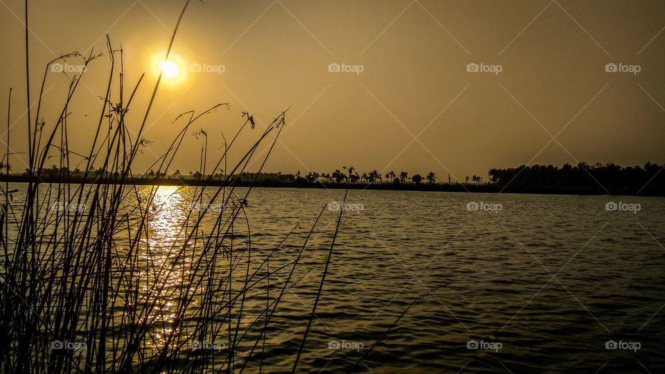 Sunset at backwaters