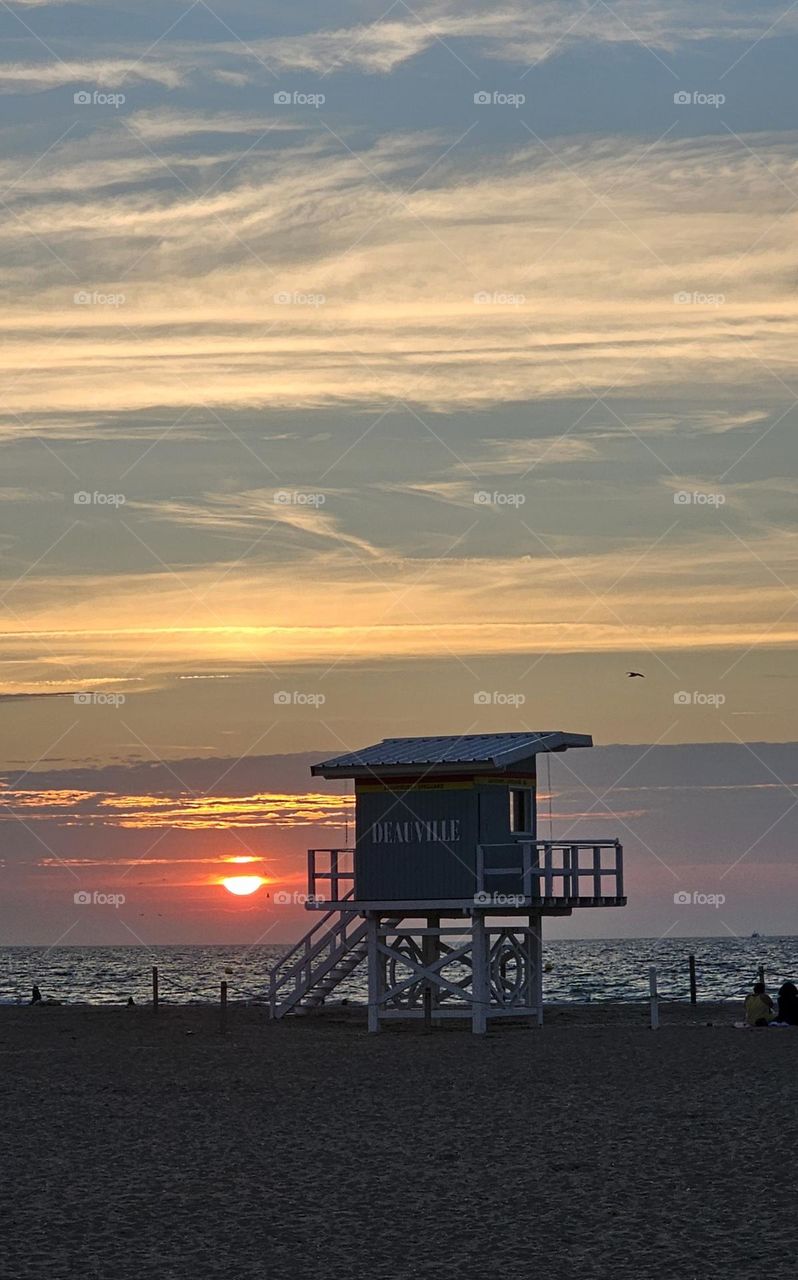 sunset in Deauville