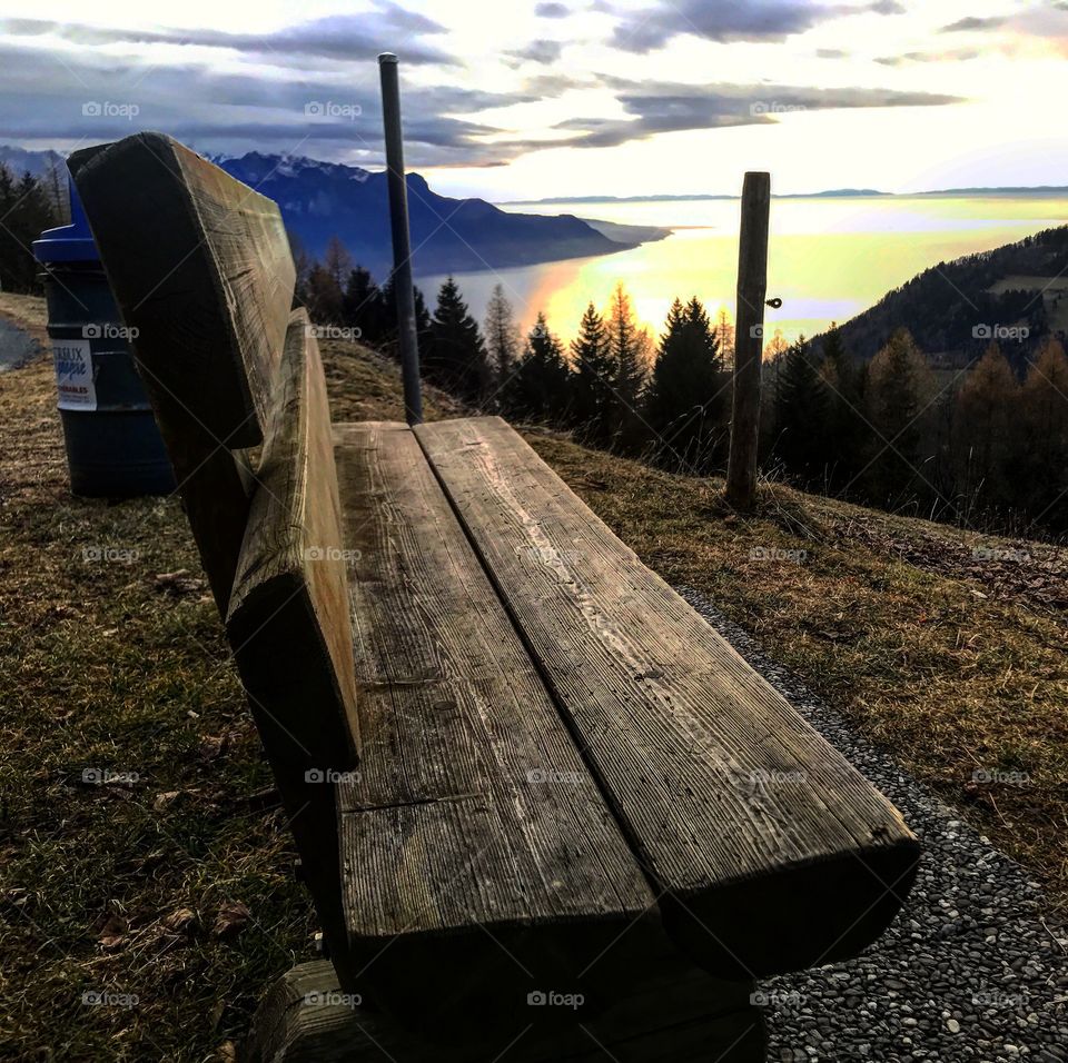 sunset sitting Switzerland