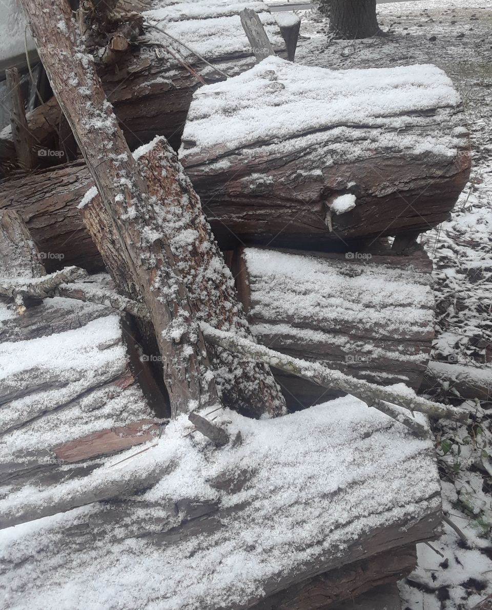 Woodpile Snow
