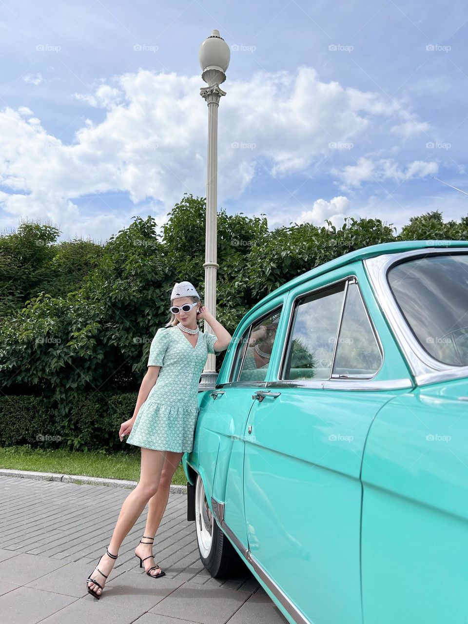 Retro, old things, lamp, car, interior