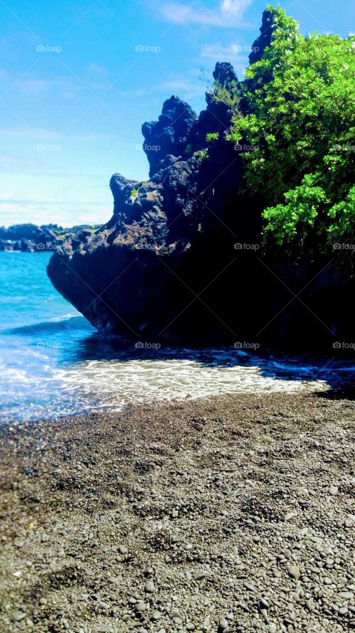 walking by the seashore at Maui