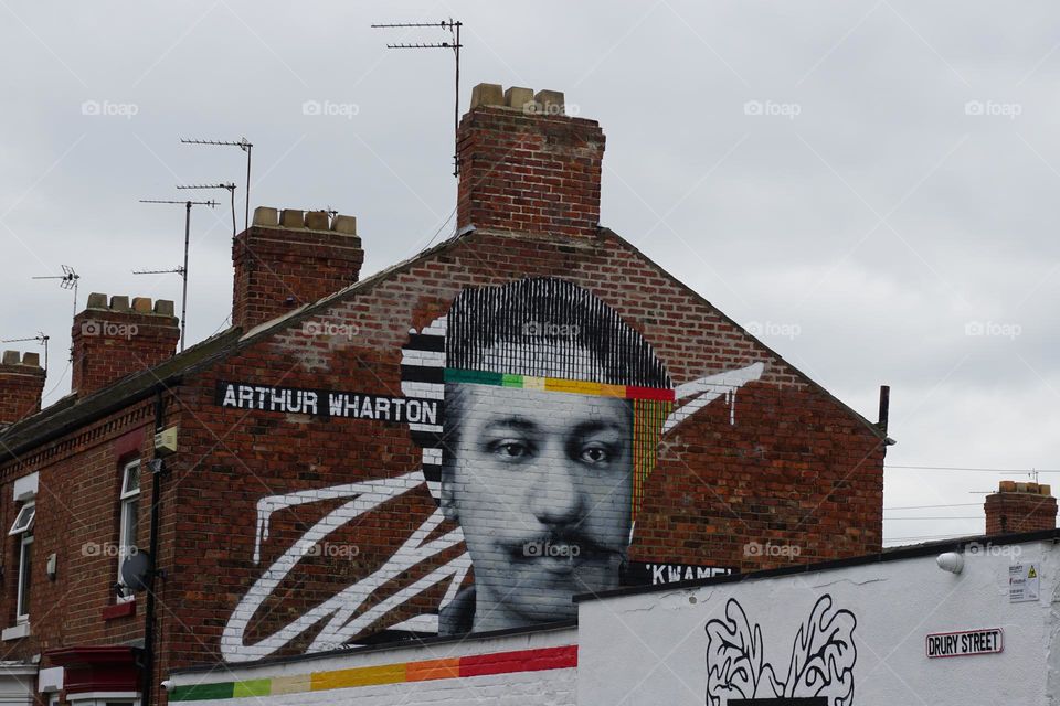 Arthur Wharton Mural by graffiti artist Jay Kaes 