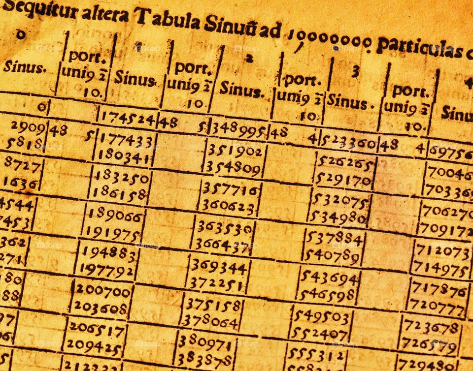 Printed Number Tables