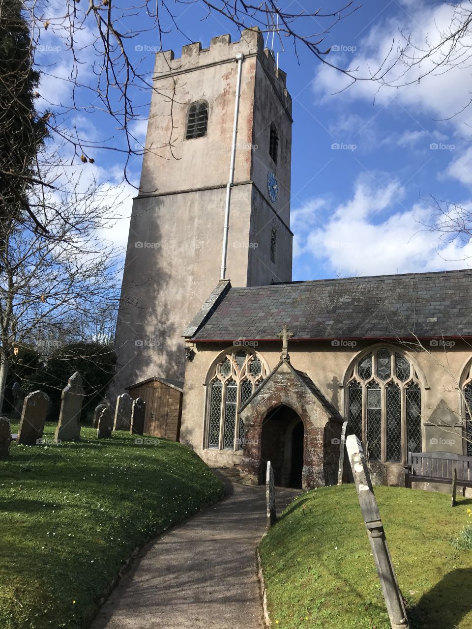 Kingskerswell Church in Devon in some lovely March blue sky’s today.