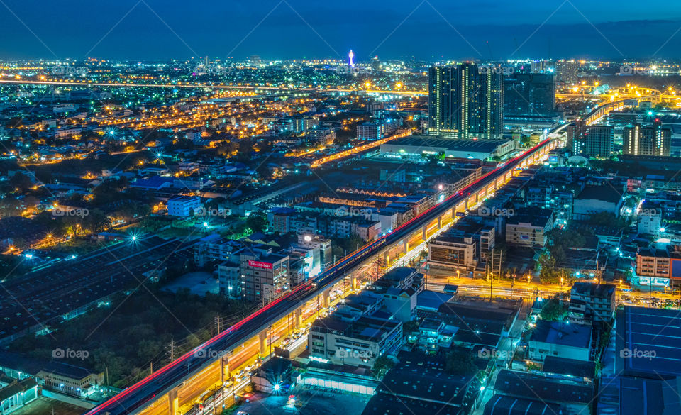 Line of light on road