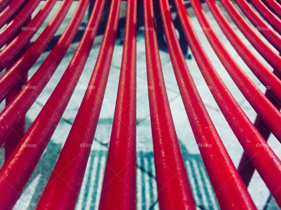 Bright red iron bars