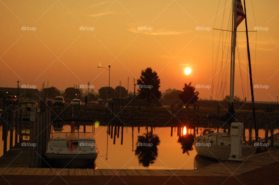 Sunrise boat Harbor