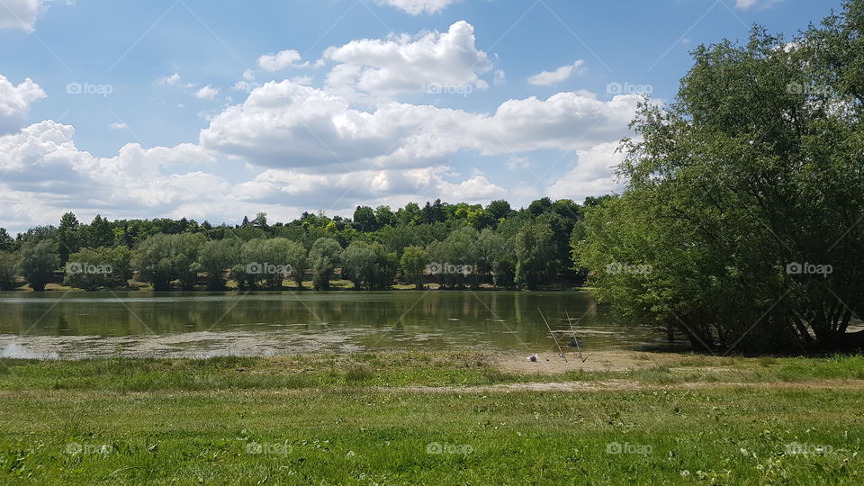 Hungarian lake summer fishing