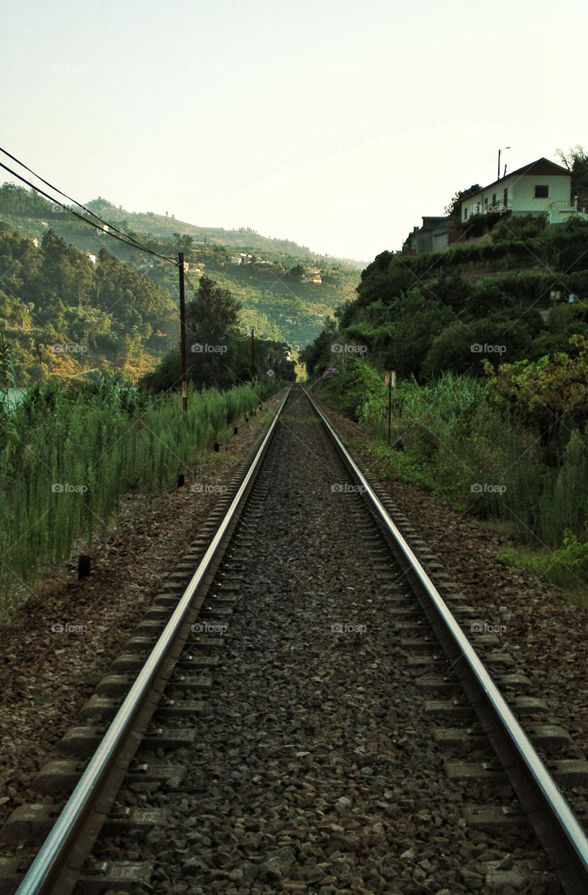 Train track at Resende, Portugal. 