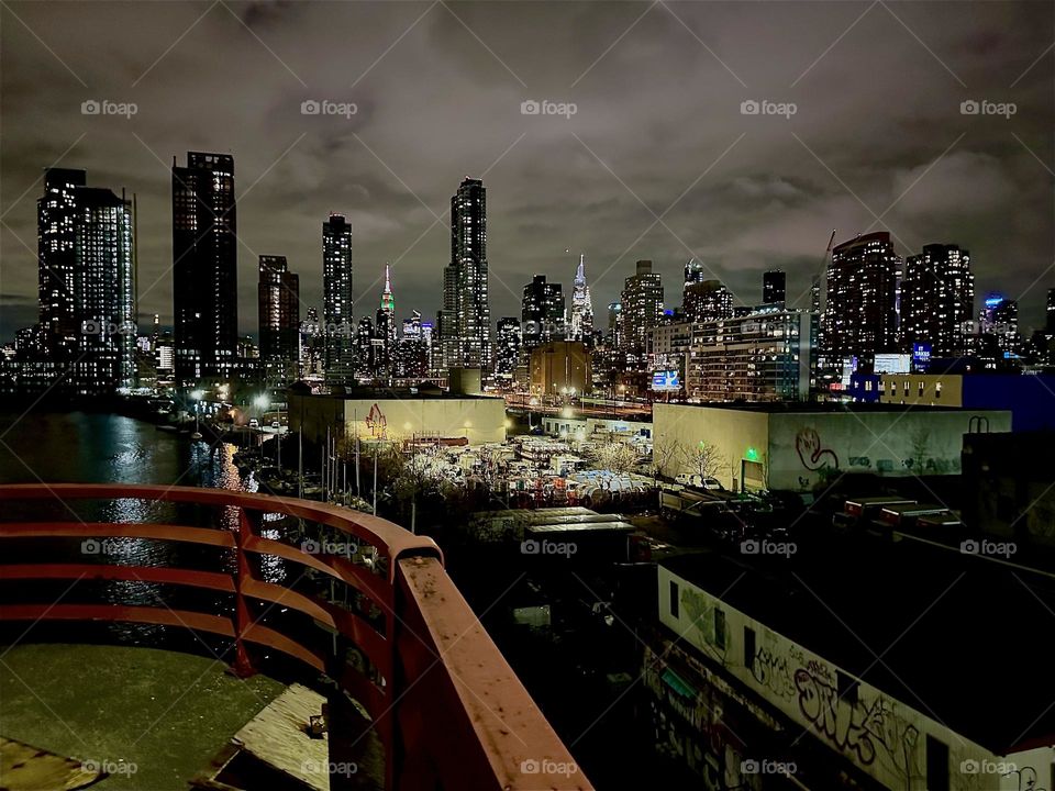 This is the central outpost of the “Pulaski Bridge” overlooking “Newtown Creek”, the LIC shore and “Manhattan” in the far distance. 2023. Hypnotic Productions