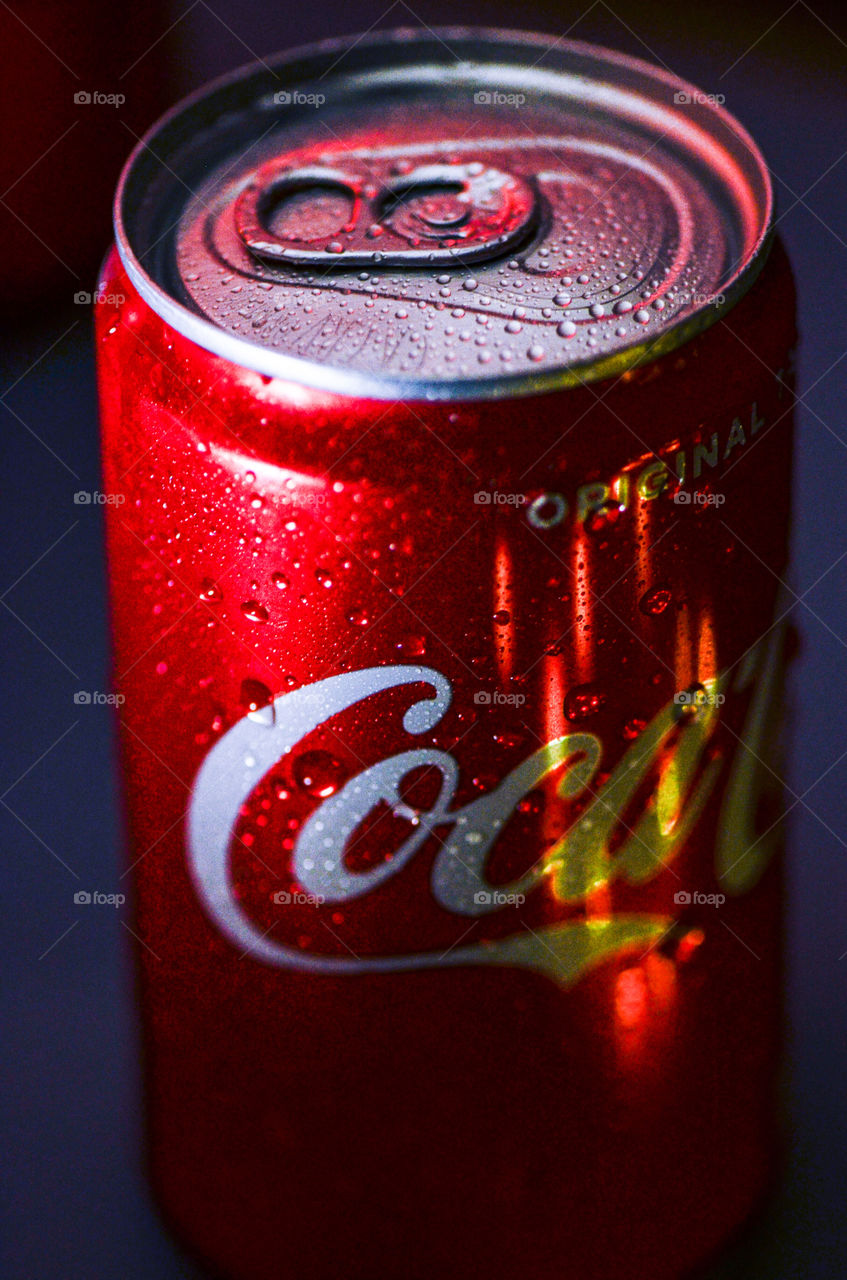 Enjoying the night with a cold can of Coca Cola!