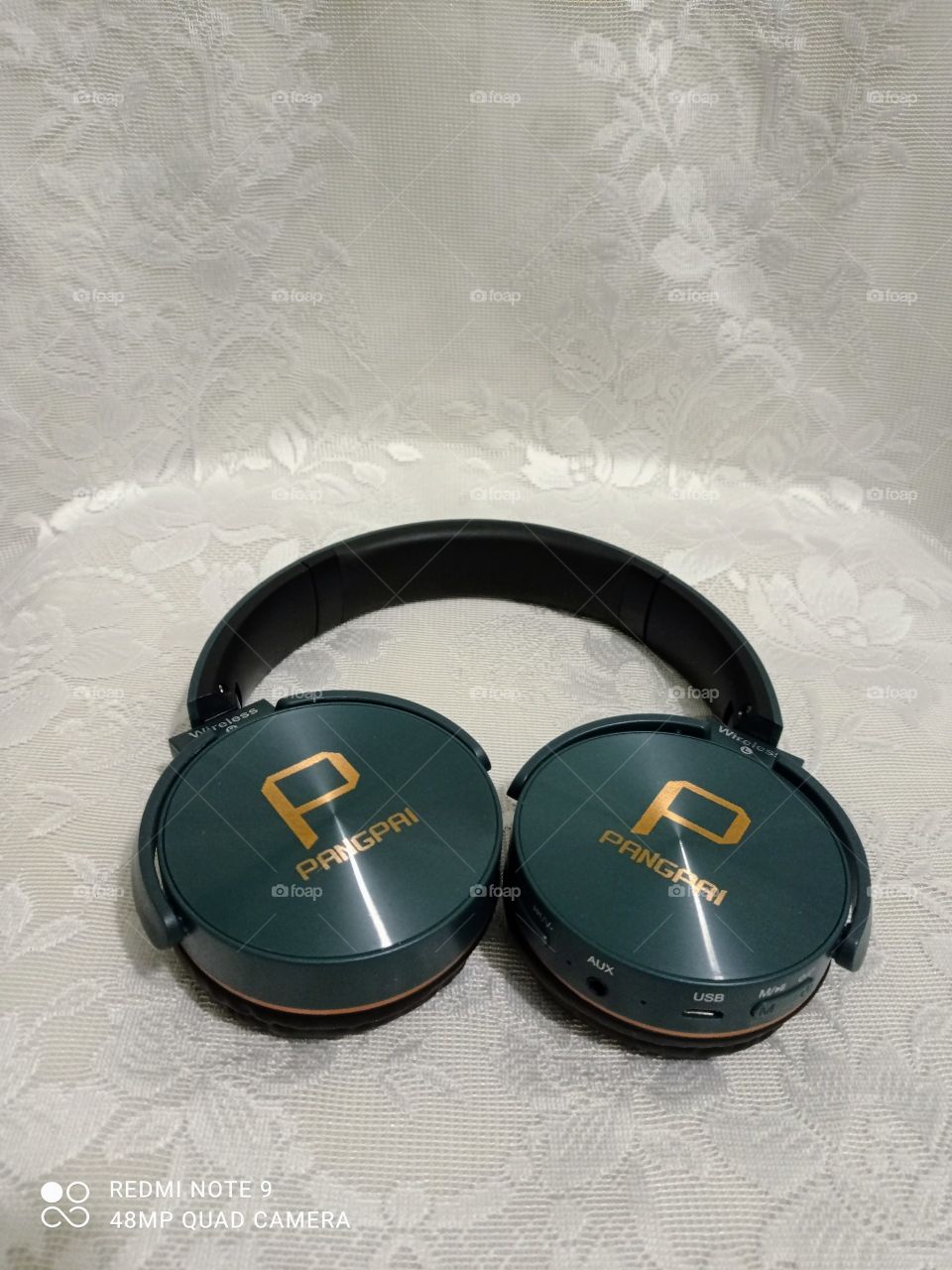 Large, bluetooth, headphones, on a white background