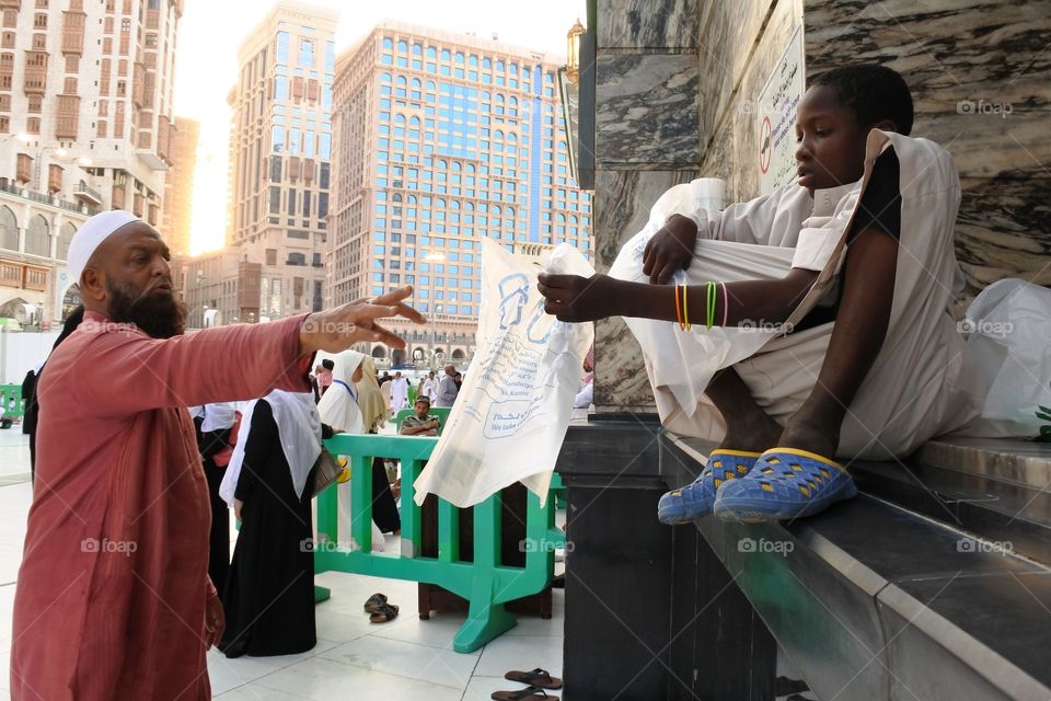 kid give plastic for pilgrim sandal