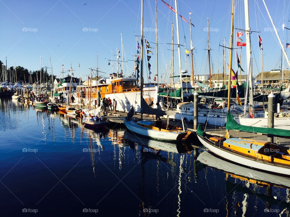 Port Townsend Marina Washington State Olympic Peninsula - the Largest Wooden Boat Festival on the West Coast many Sail Boats And Cabin Cruisers