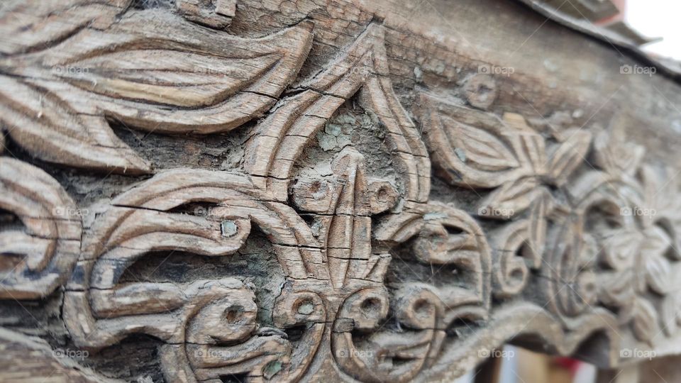 old scraped patterns on wood