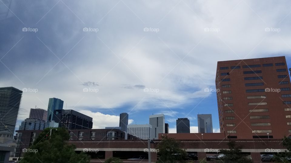 Closeup of the city of Houston.