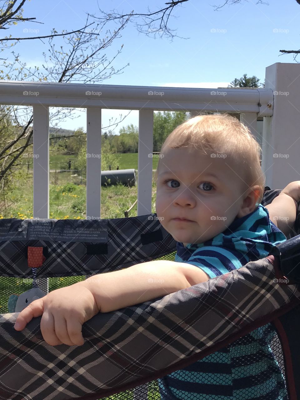 My handsome one year old enjoying the sun outside ☀️