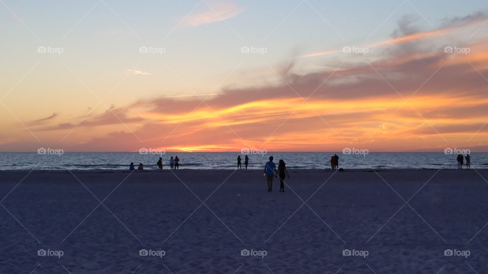 Sunset, Sea, Water, Landscape, Beach