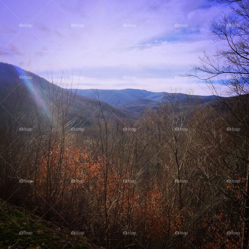 View from the middle of Snowshoe Mountain, West Virginia, in January
